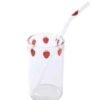 Aesthetic Strawberry Glass Cup