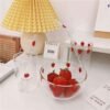 Aesthetic Strawberry Glass Cup