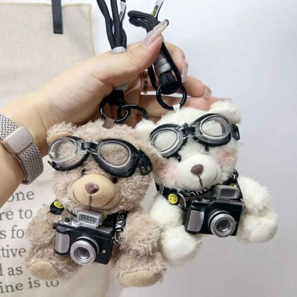 Pilot Bear Camera Keychain