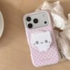 Pink Polka Dot Cat Phone Case
