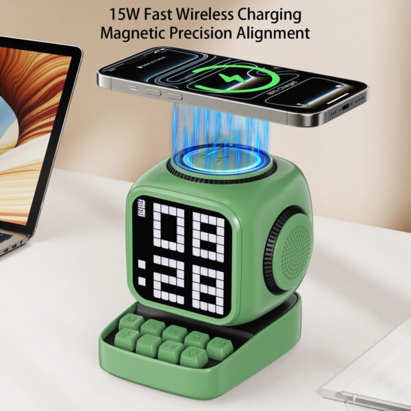 Retro Pixel Art Bluetooth Speaker Alarm Clock