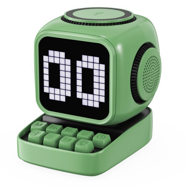 Retro Pixel Art Bluetooth Speaker Alarm Clock