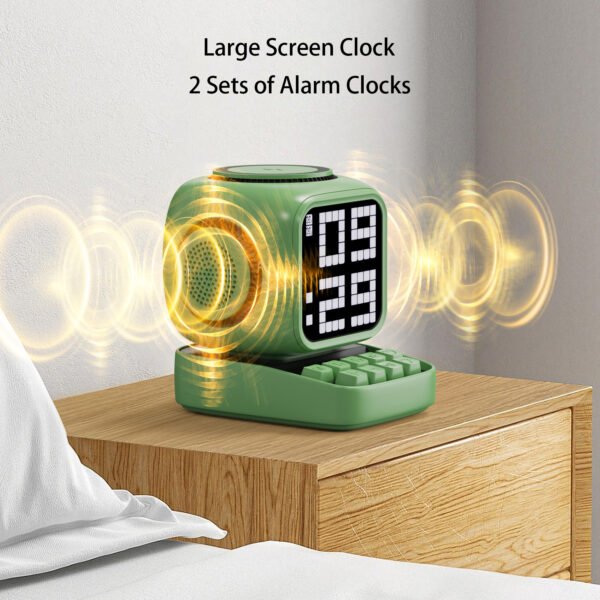 Retro Pixel Art Bluetooth Speaker Alarm Clock