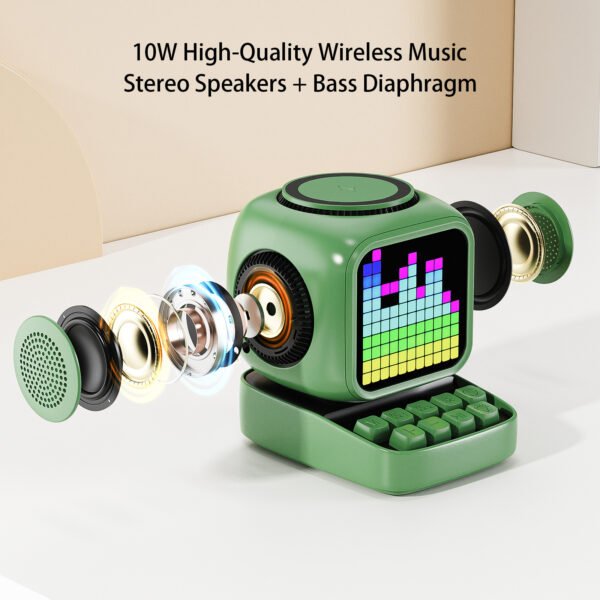 Retro Pixel Art Bluetooth Speaker Alarm Clock